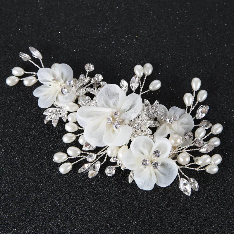 White Flower Hairpins Elegant Women Floral Style Hair