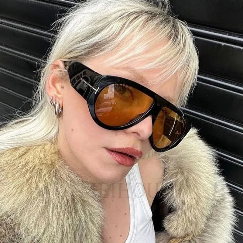 Oversized Pilot Sunglasses Women Fashion 2023 Luxury Big