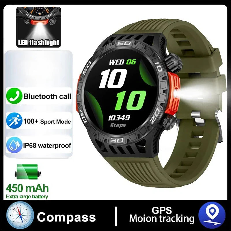 2024 New Smart Watch Men Outdoor Military Sports