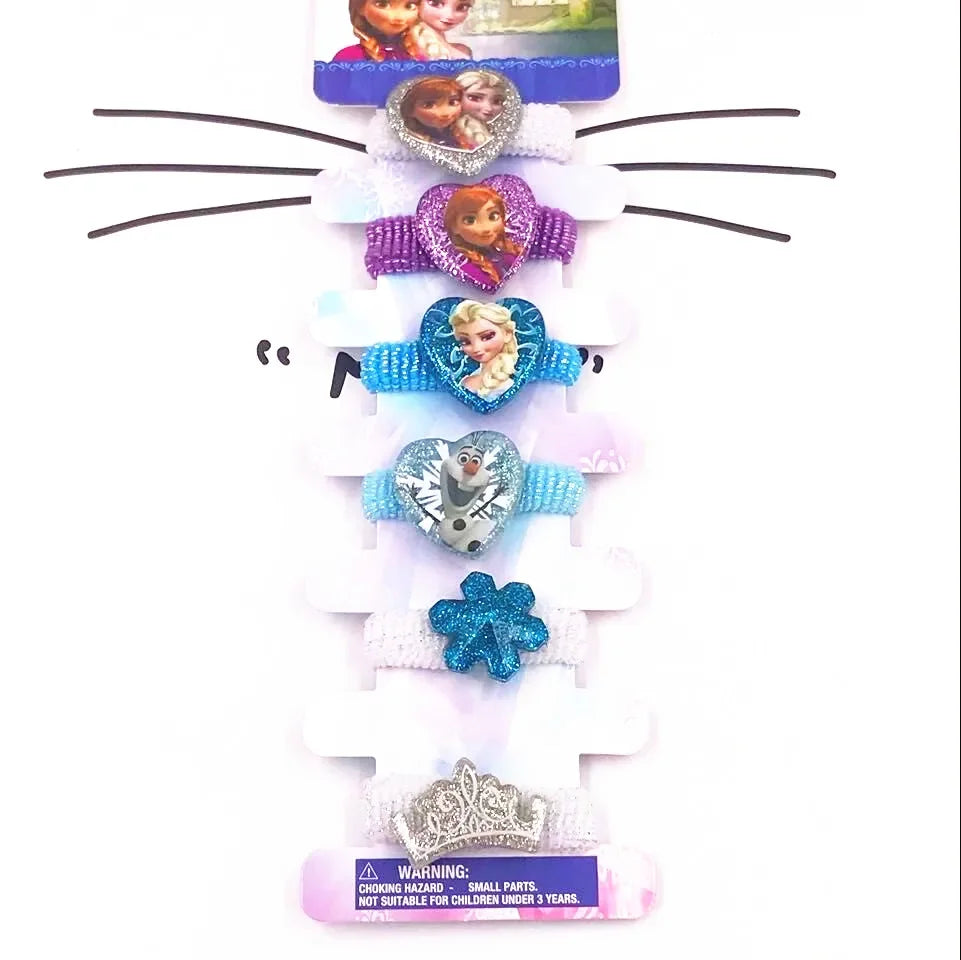 6PCS/Lot Hair Accessories Princess Elsa Anna Elastic Hair