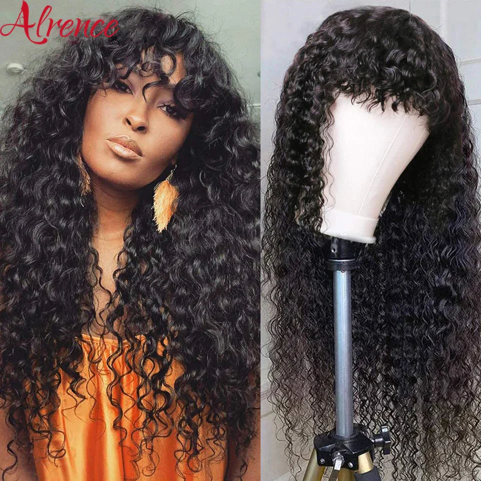 Wig With Bangs Fringe Wigs Human Hair Wig