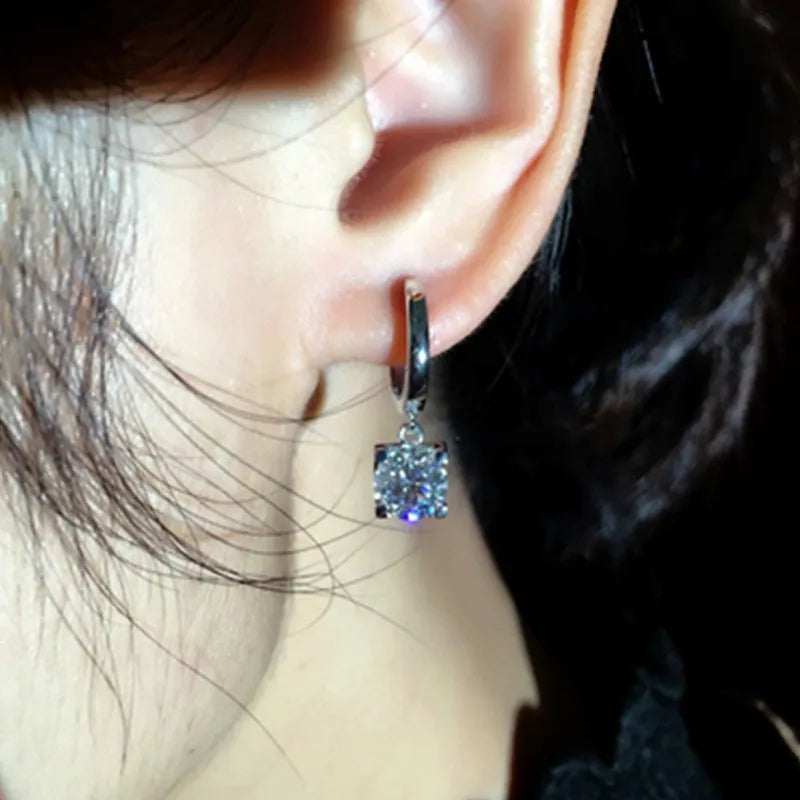 IOGOU D Moissanite 5mm Earrings 925 Sterling Silver