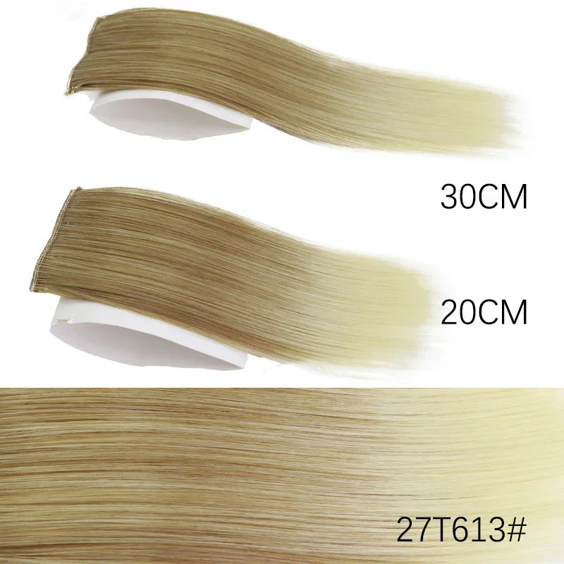 AZQUEEN Synthetic 20cm/30cm Invisible Straight Pads Clip In