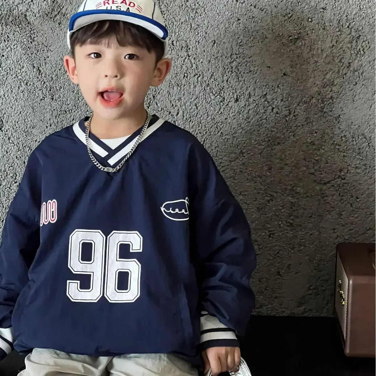 kids fashion letter print casual sweatshirt springtime autumn