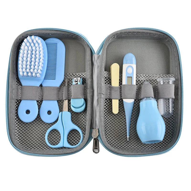13pcs Newborn Baby Care Set - Multifunctional Nail Clippers, Comb, Nose Inhaler & EVA Package