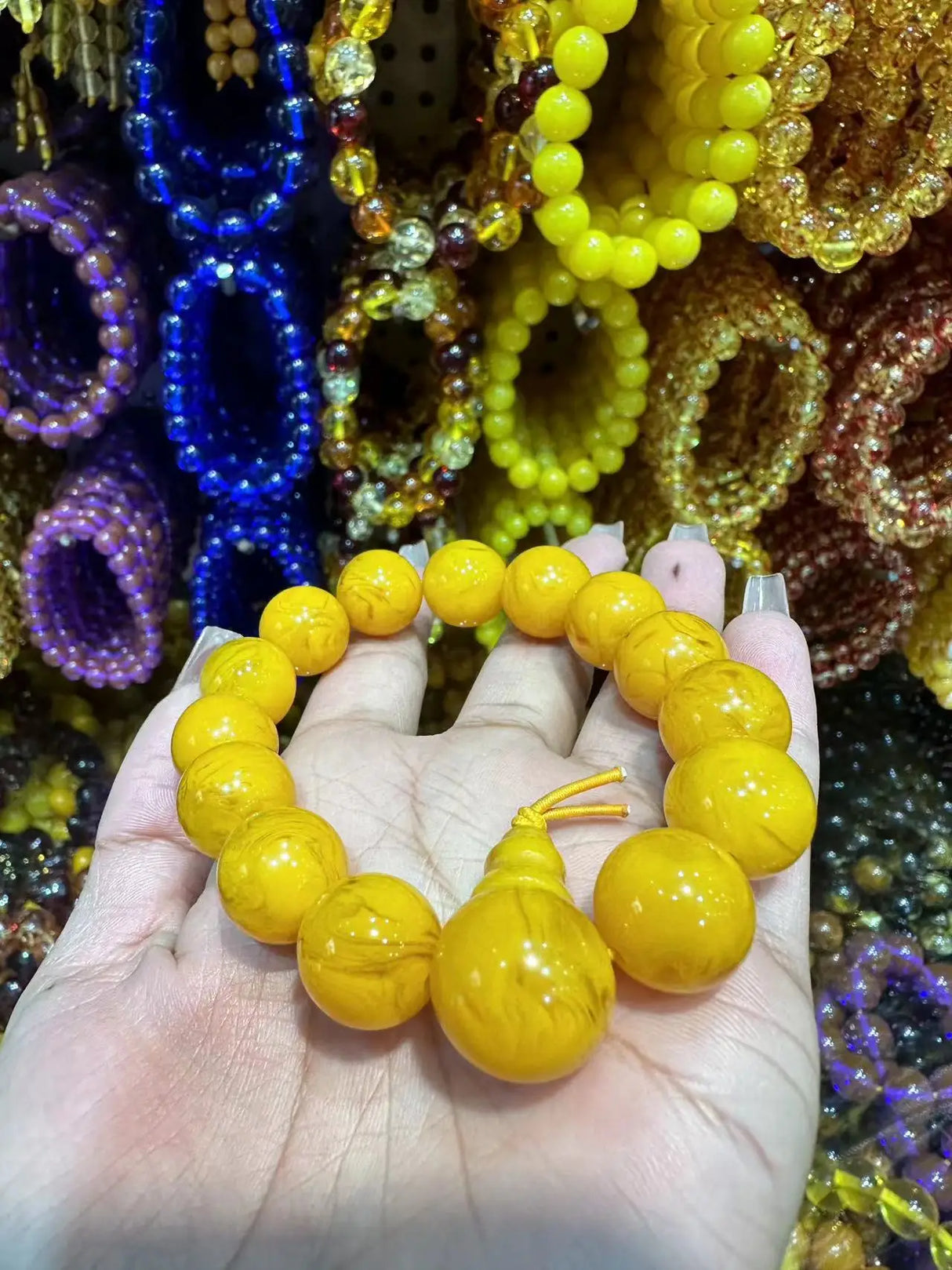 Natural Raw Amber Bracelet Men Women Healing Gemstone