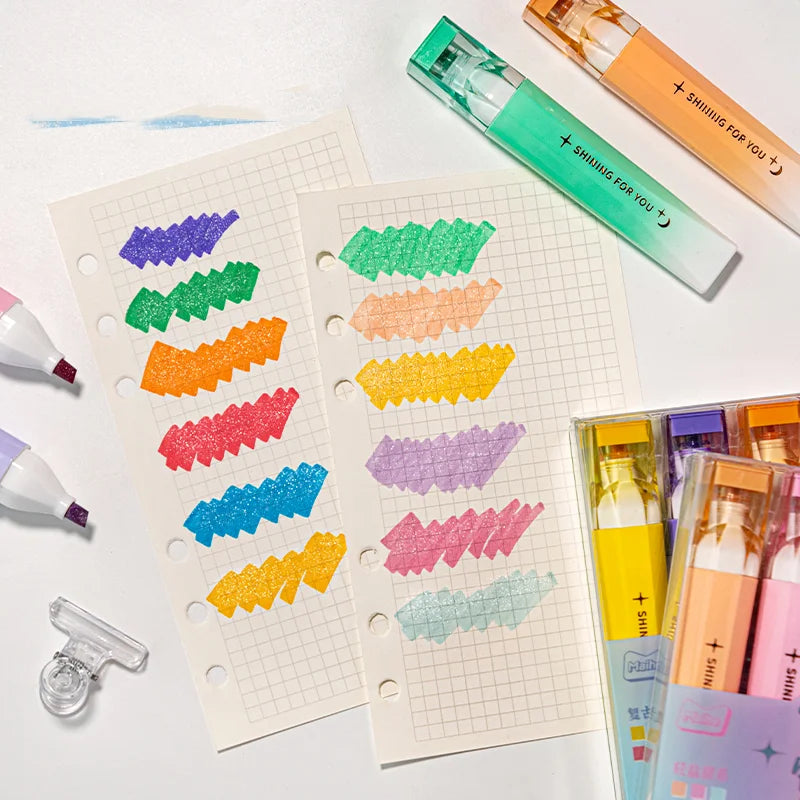 Metallic Glitter Highlighters Pen, Chisel Tip Marker Pen,