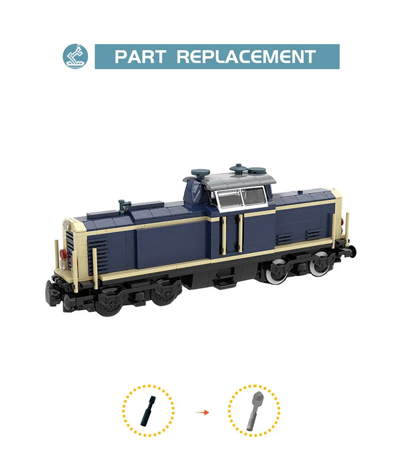 MOC V100 German Cargo Locomotive Building Blocks High-Tech