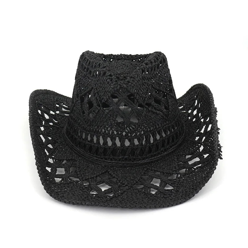 Spring and Summer New Hollow Cowboy Hat Hand-woven