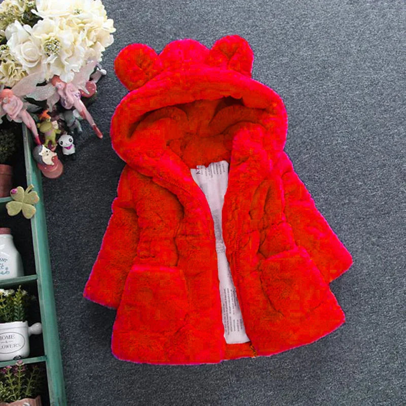 Winter Baby Girls Clothes Faux Fur Coat Fleece