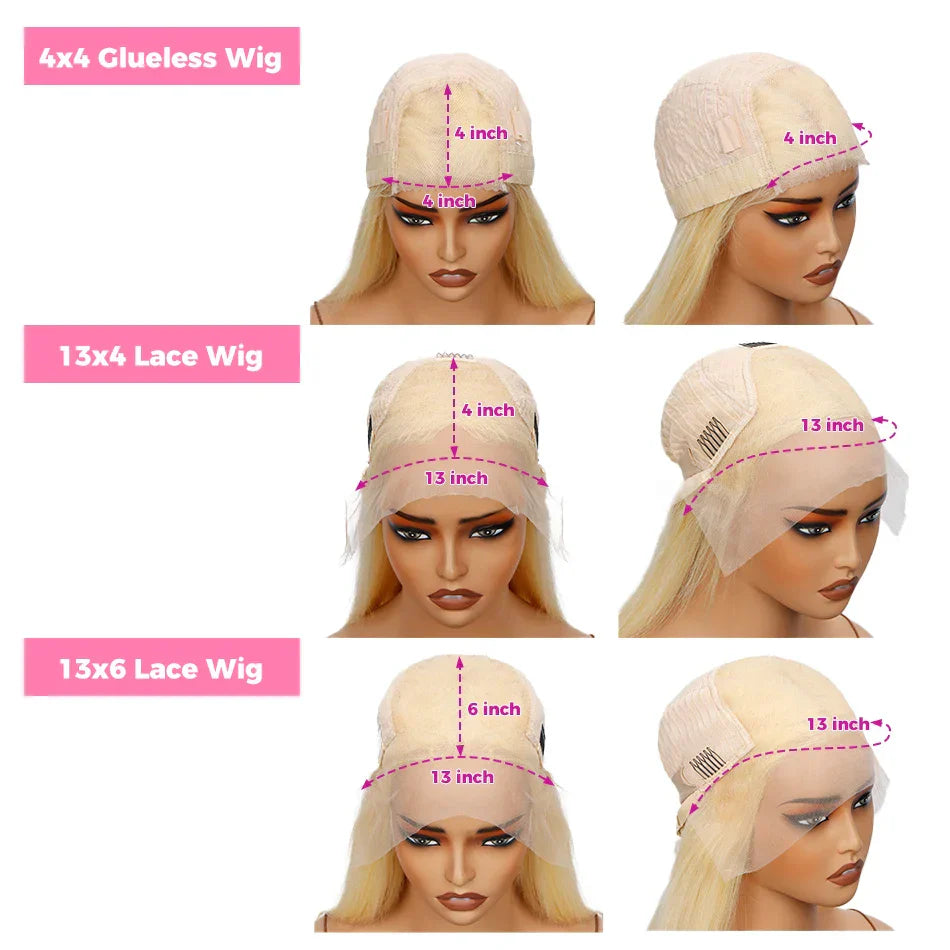 200% 13x6 HD Transparent 613 Blonde Lace Frontal