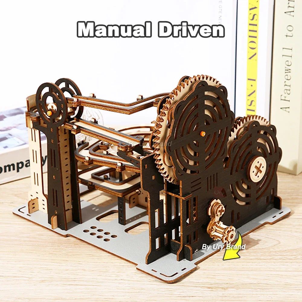3D Wooden Puzzle Marble Run Set DIY Mechanical