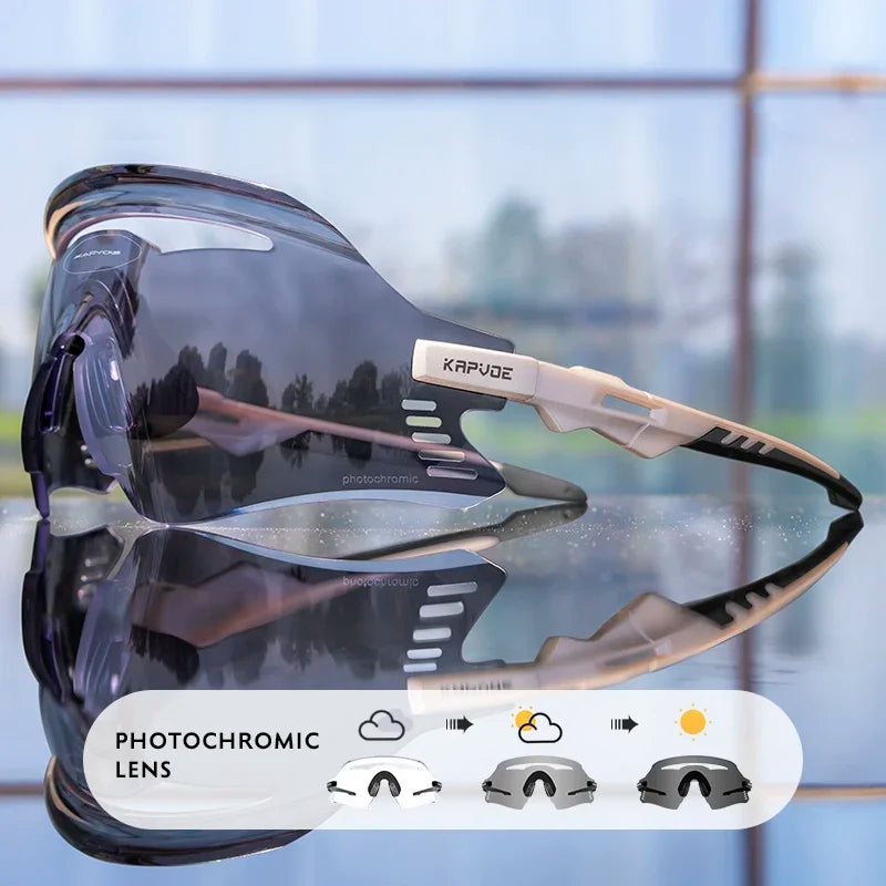 Kapvoe New Photochromic Cycling Glasses Men Women Outdoor