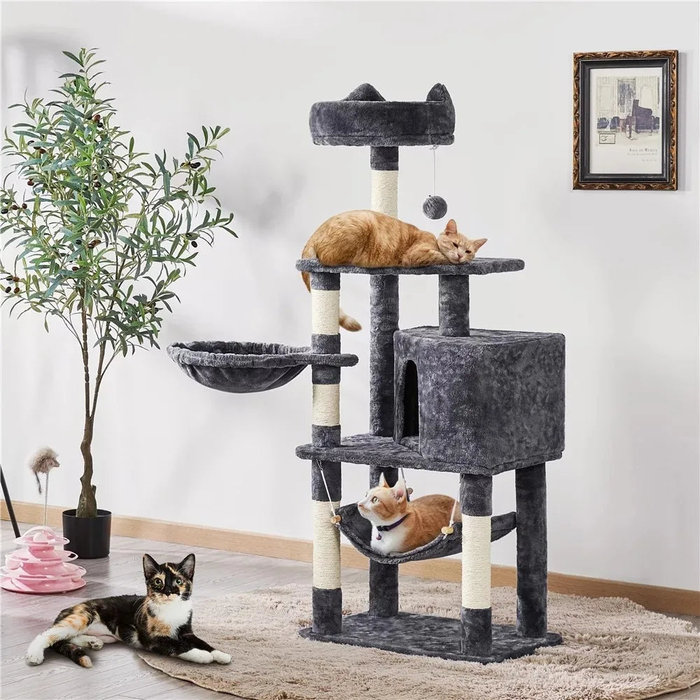 54.5" Cat Tree Tower with Scratching Posts for Cats