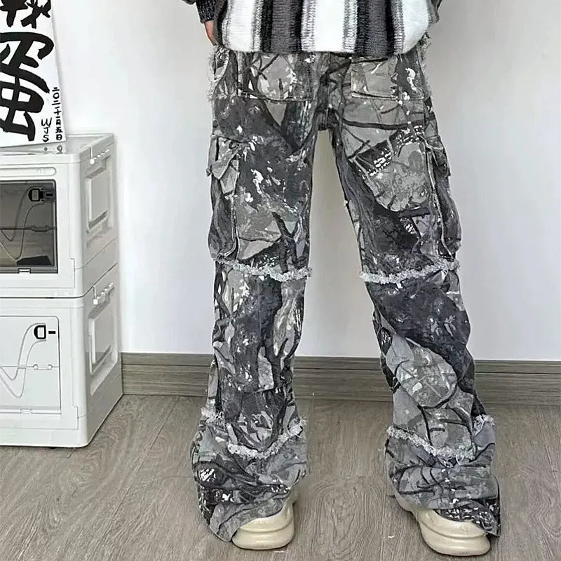 2023 Kanye Y2K Streetwear Baggy Stacked Flared Jeans