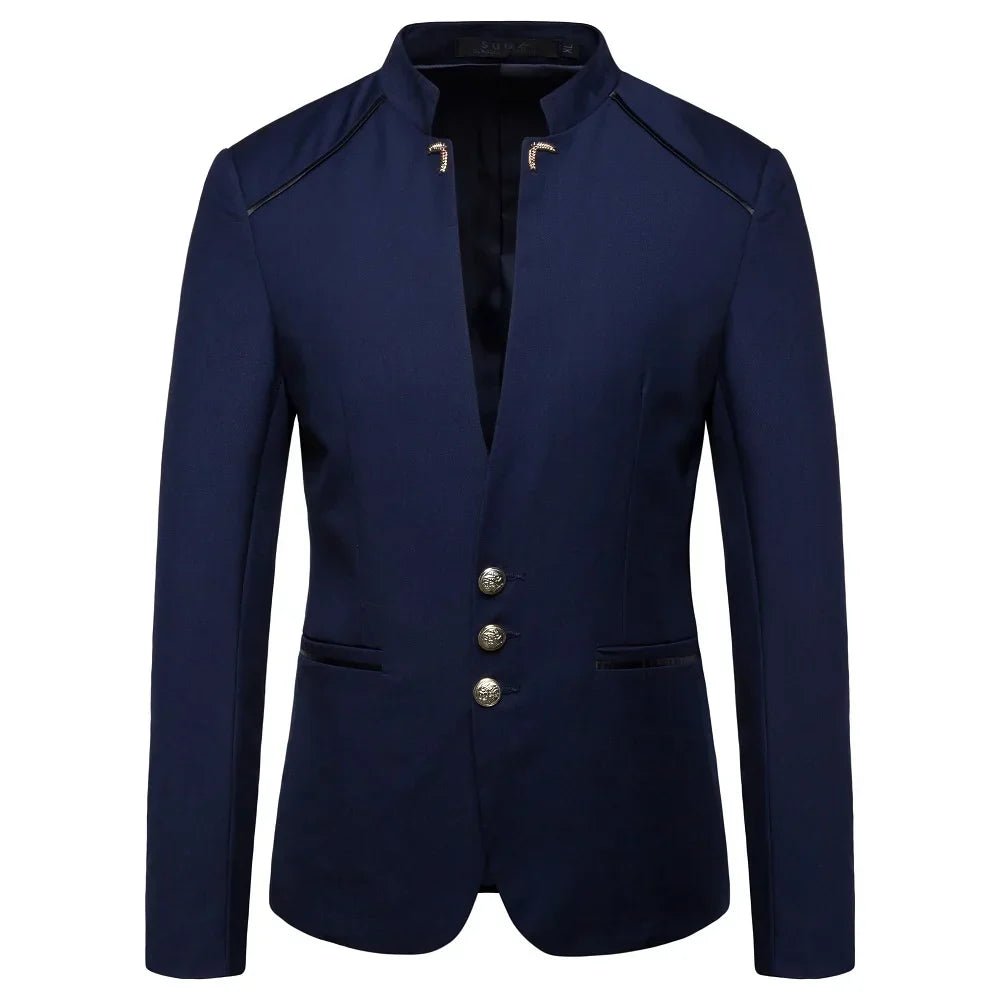 Chinese Style Mandarin Stand Collar Business Casual Wedding