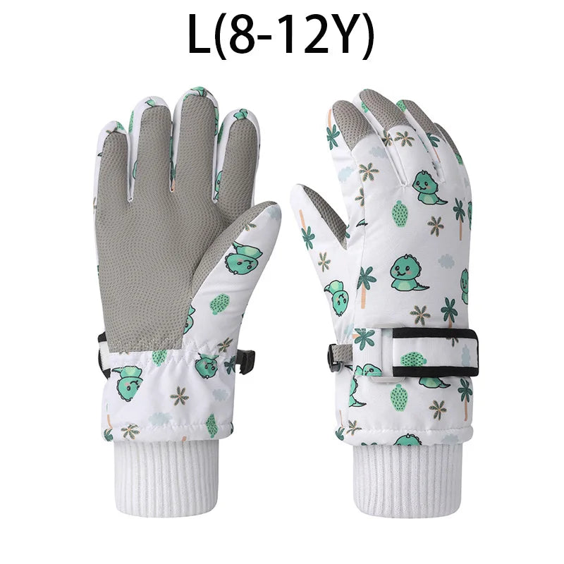 Cartoon Kids Gloves Thickened Warm Winter Ski FiveFinger