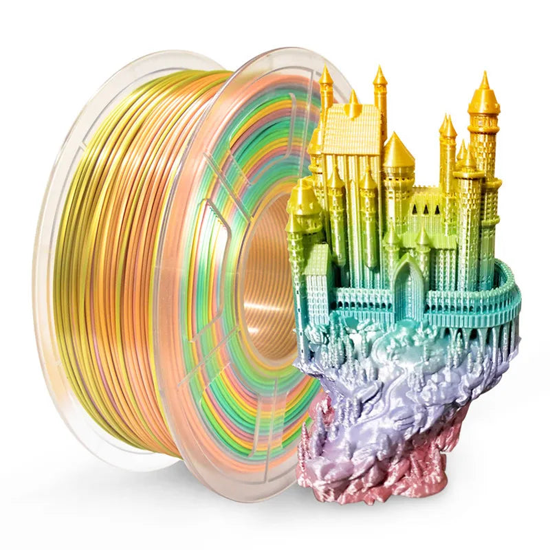 Silk PLA Rainbow Filament 1.75mm 3d Printer Filaments