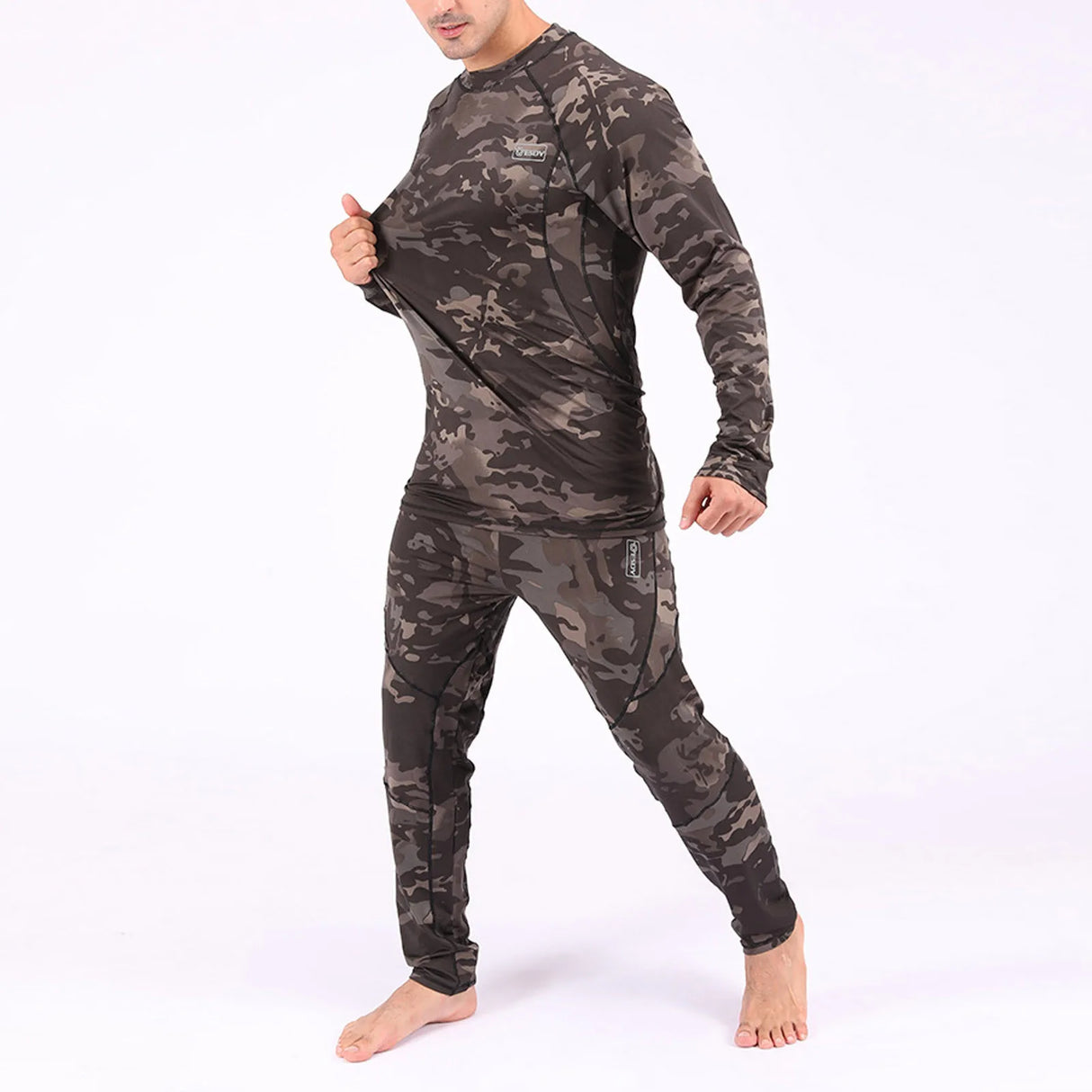 Men'S Camouflage Print Fitness T-Shirt Quick-Drying Tops Trousers