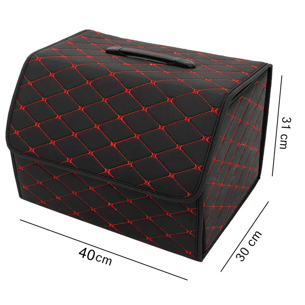 Folding Leather Car Trunk Storage Box Waterproof Cargo