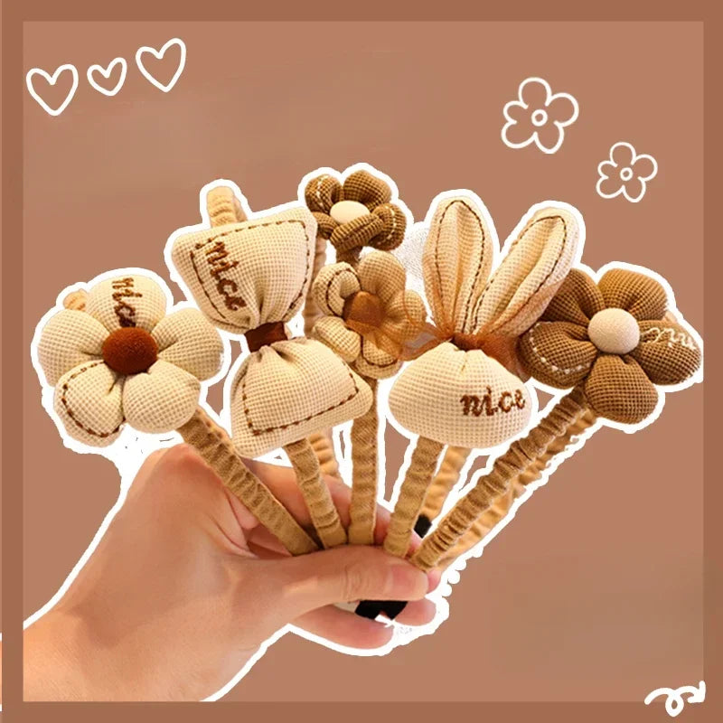 New Children Lovely Coffee Color Cartoon Heart Flower