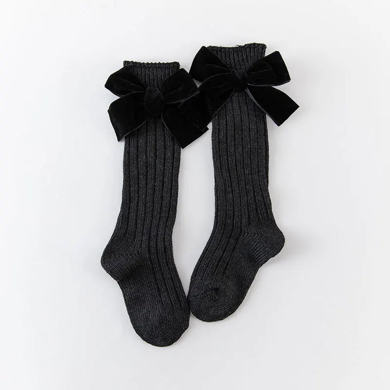 Baby Girls Knee High Socks Kids Cotton Big