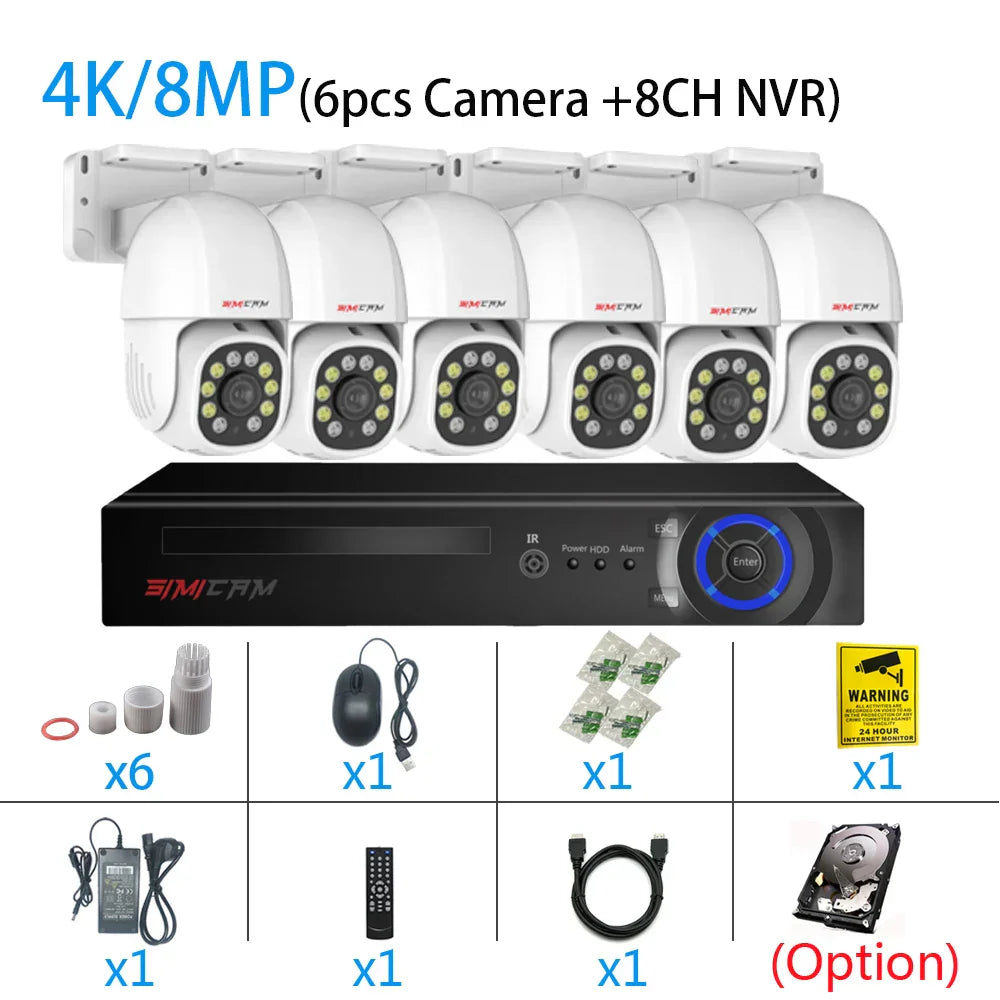 4K POE PTZ IP Camera Kit 8MP Bullet