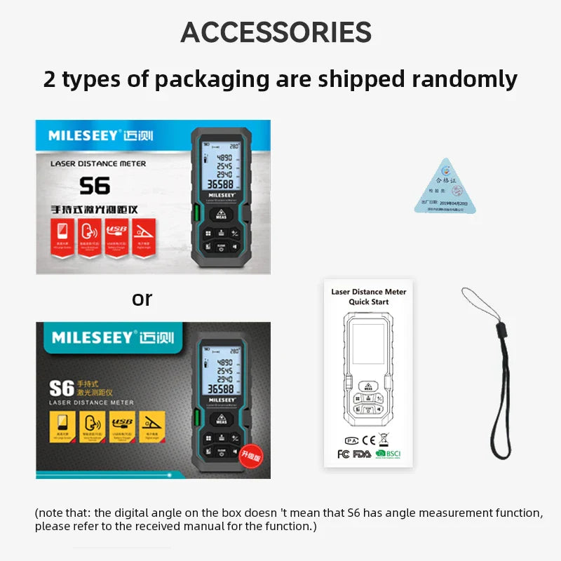 Mileseey S6 Laser Distance Meter 40m/120m, Rangefinder