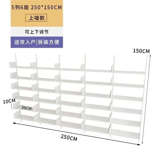 Metal Display Bookcase Magazine Rack Wall Modern Bookcase