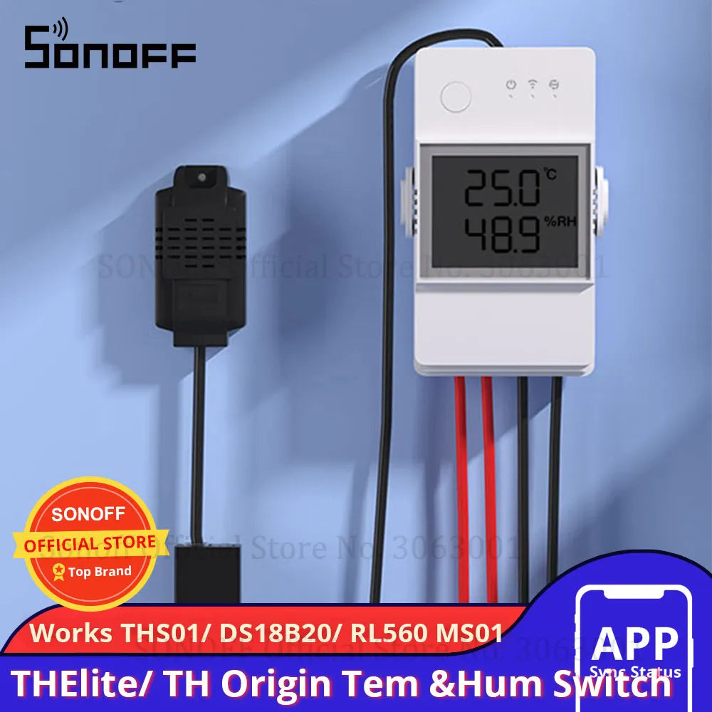 Sonoff TH16 Smart Wifi Switch Monitoring Temperature Humidity