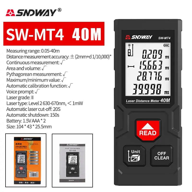 SNDWAY Laser Distance Meter Digital Rangefinder Mini Laser
