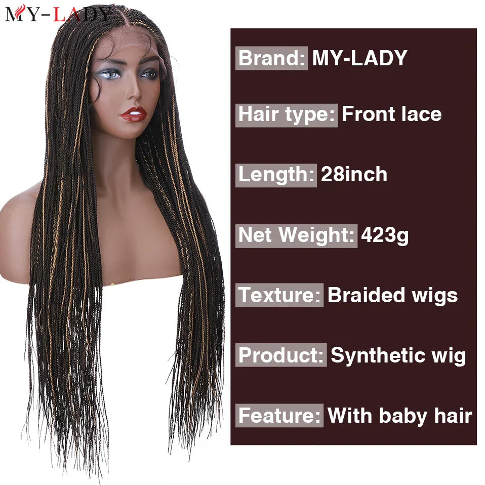 My-Lady 28inch Synthetic Braided Wigs Senegalese Twist Lace