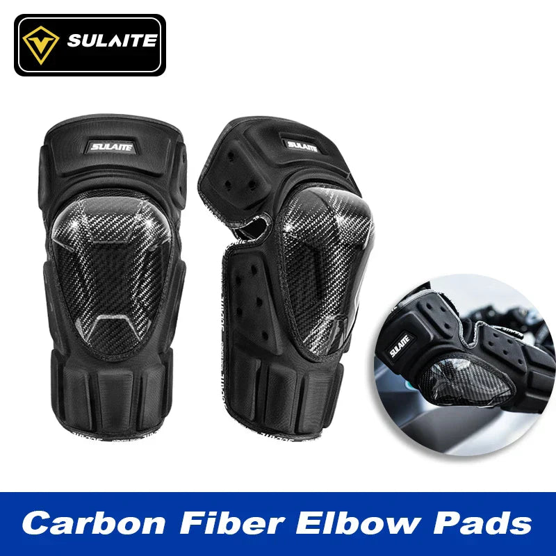 SULAITE Motorcycle Knee Pads Carbon Fiber Anti-fall Protective Gear Windproof Warm Leg Protection Motocross Off-road Equipment