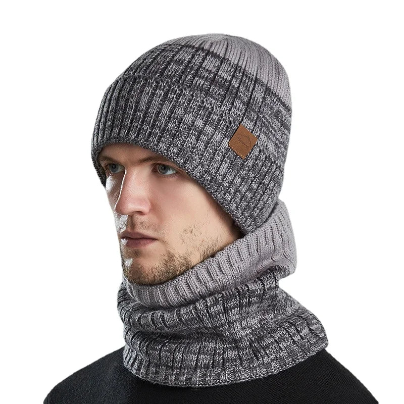 Winter Hat for Men Pullover Hat Scarf Sets