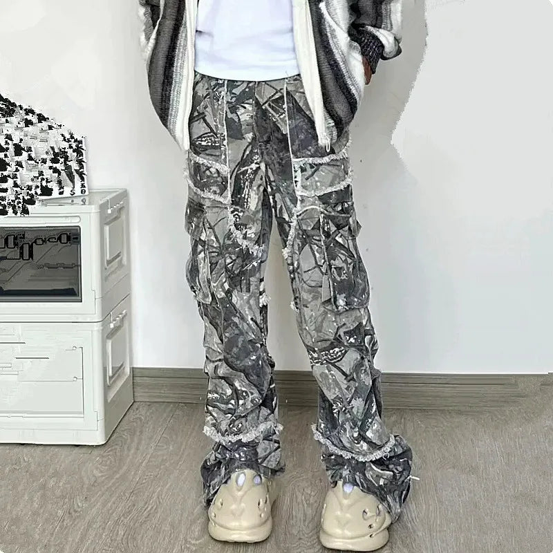 2023 Kanye Y2K Streetwear Baggy Stacked Flared Jeans