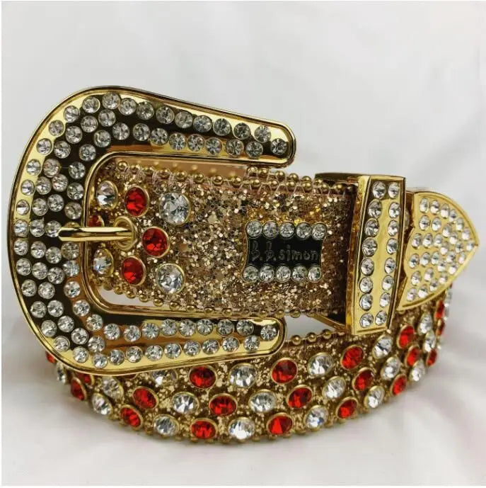 2024 Luxury Strap Men Women Rhinestones Belt Western