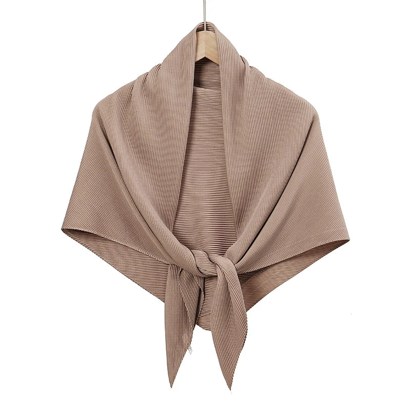 Maldives Wholesale Muslim Pleated Square Scarf Matt Silk