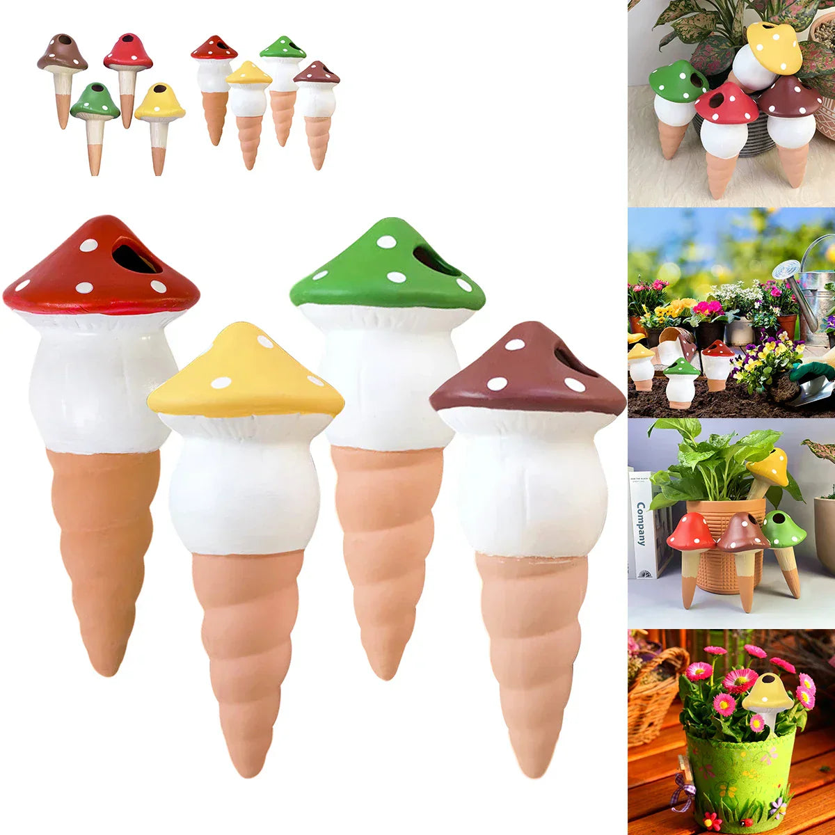 Automatic Drip Irrigation System Self Watering Cute Mushroom