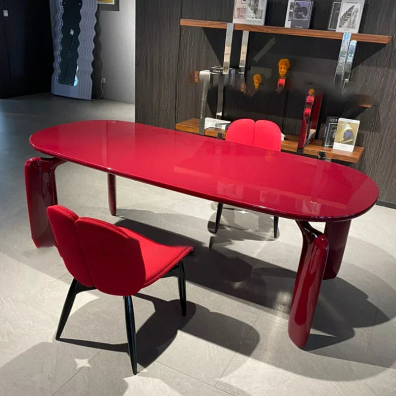 Luxury Dining Room Furniture Burgundy Painted Dining Tables