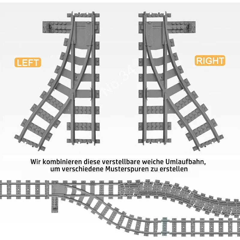 City Train Track Building Block Set 100PCS Soft