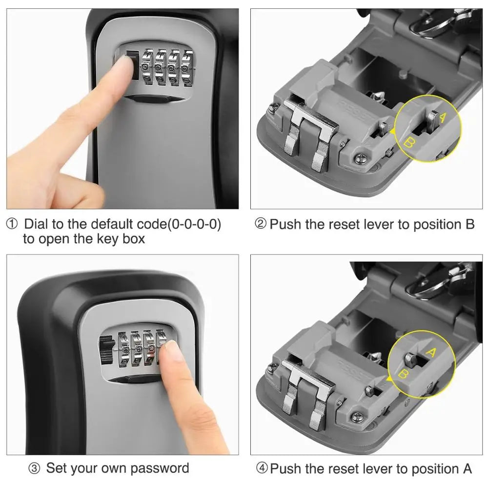 Key Safe Box Weatherproof 4 Digit Combination Outdoor