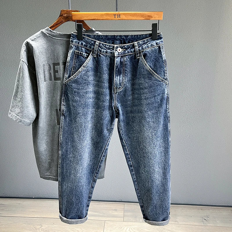 High Quality Spring New Vintage Jeans Men Fashion