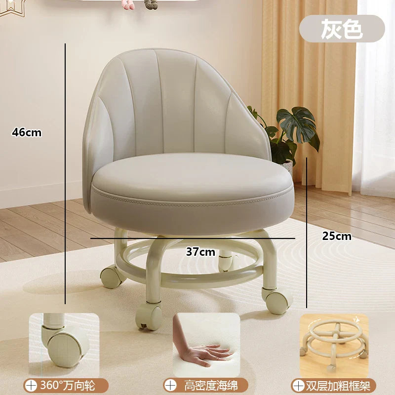 Household stool with wheel pulley low stool door