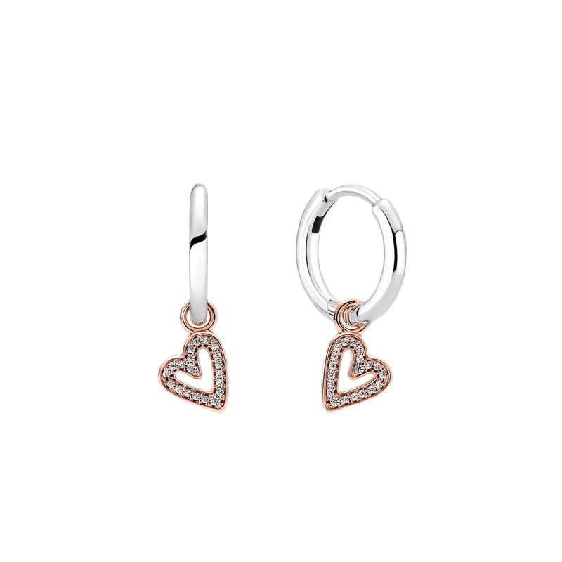 Rose Gold Hoop Earrings For Women 925 Silver