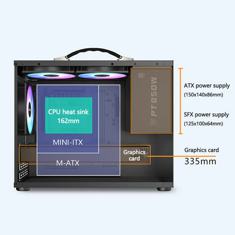 Power Train X100 M-ATX Portable Computer Case MINI-ITX
