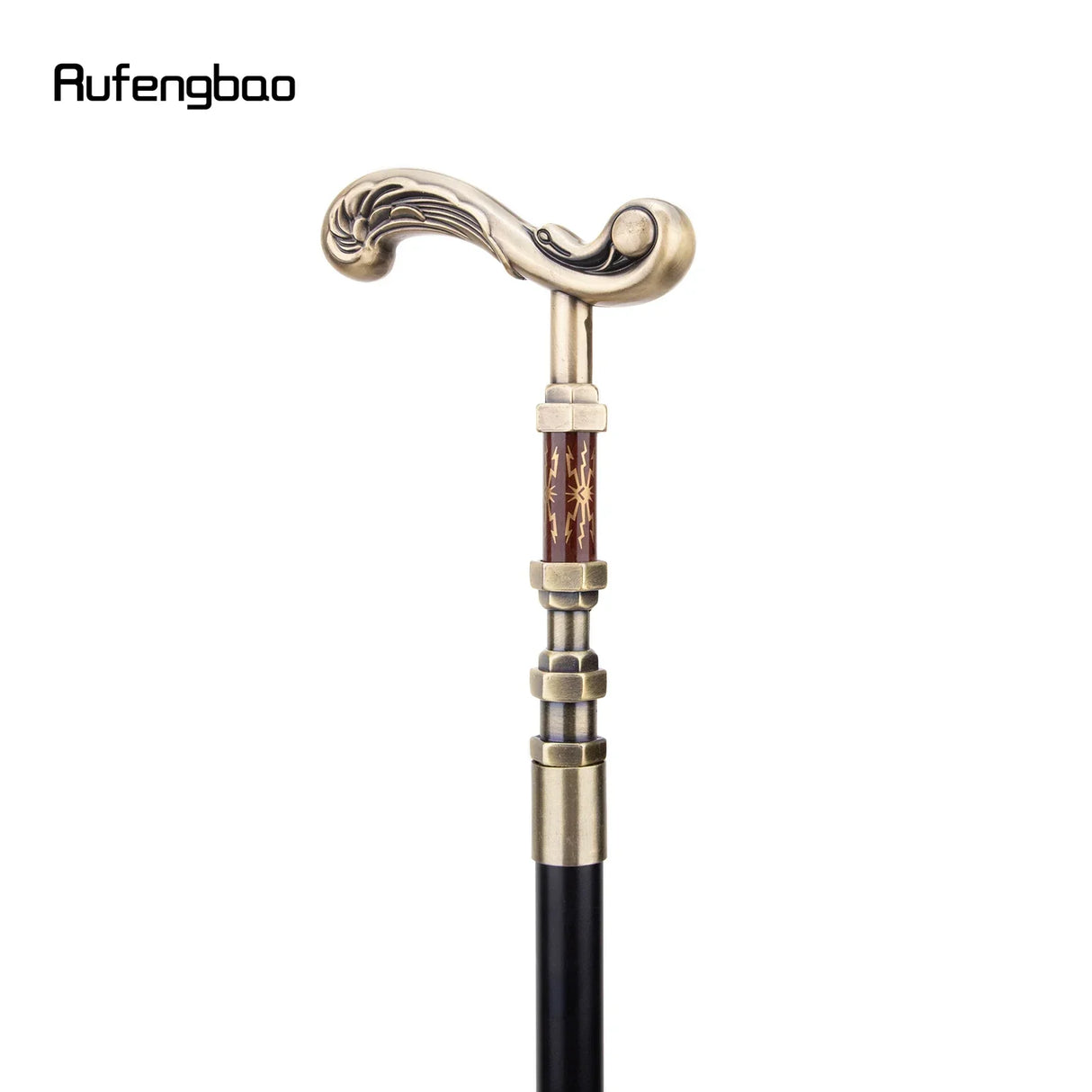 Golden Flower Single Joint Walking Stick with Hidden