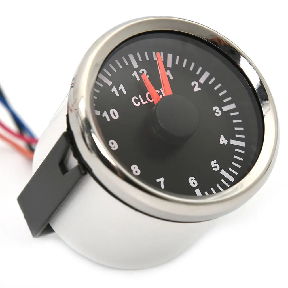 52mm Waterproof 12H Clock Gauge for Car/Boat 12V/24V