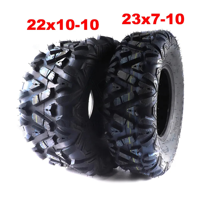 10" Tubeless Tires (23x7-10 Front, 22x10-10 Rear) for ATV/UTV Off-Road Vehicles