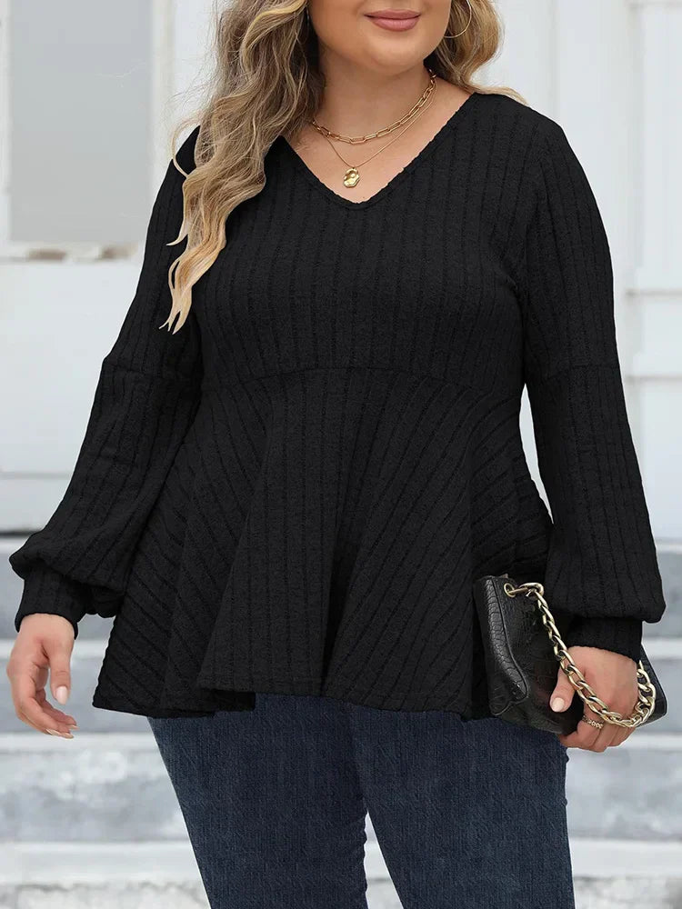 GIBSIE Plus Size Long Sleeve Tops for Women