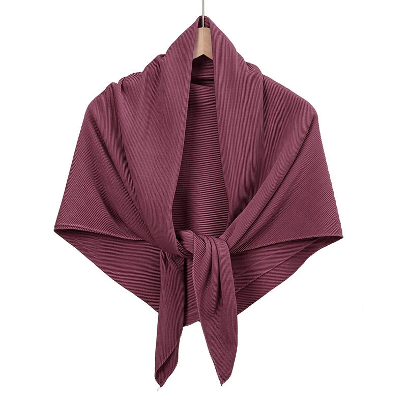 Maldives Wholesale Muslim Pleated Square Scarf Matt Silk